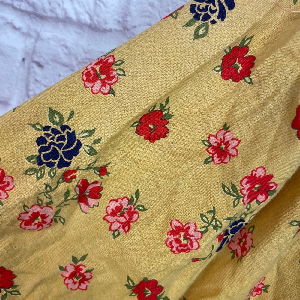 Gunne Sax Rare Black Label Medieval Style Floral Yellow Maxi Dress Size 5 - Picture 11 of 16